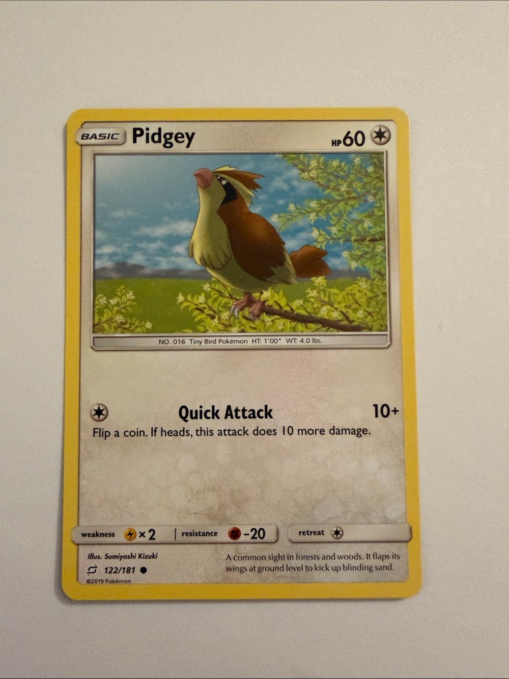 Vintage Pokemon Sun and Moon Team Up 121 Pidgey